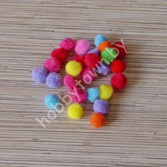 Помпоны для творчества 1,5 см, (цв. ассорти ) 10 шт.