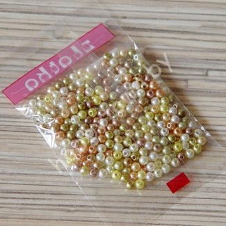 Бусины пластиковые под жемчуг 4 мм (цв.ассорти 04), 10гр.