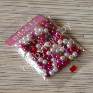 Бусины пластиковые под жемчуг 6 мм (цв. ассорти 06), 10гр.