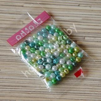 Бусины пластиковые под жемчуг 6 мм (цв. ассорти 07), 10гр.