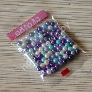 Бусины пластиковые под жемчуг 6 мм (цв. ассорти 08), 10гр.