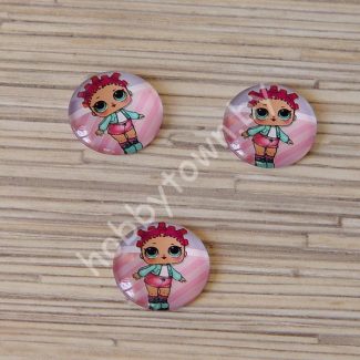 Кабошон Куколка -10, 25 мм (стекло) 1шт.