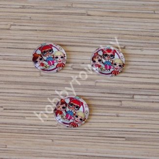 Кабошон Куколка -12, 25 мм (стекло) 1шт.