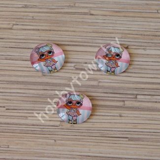 Кабошон Куколка -13, 25 мм (стекло) 1шт.