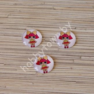 Кабошон Куколка -15, 25 мм (стекло) 1шт.