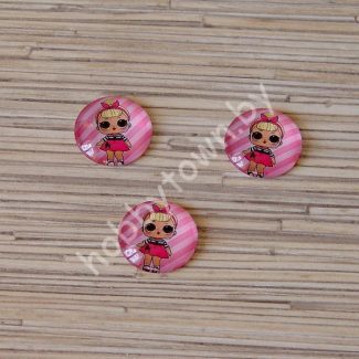 Кабошон Куколка -17, 25 мм (стекло) 1шт.