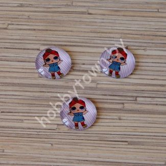 Кабошон Куколка -18, 25 мм (стекло) 1шт.