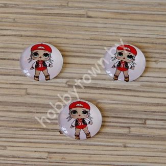 Кабошон Куколка -2, 25 мм (стекло) 1шт.