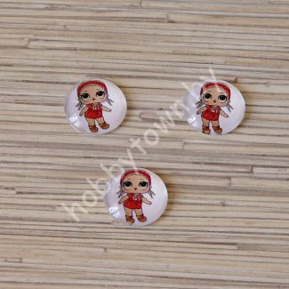 Кабошон Куколка -20, 25 мм (стекло) 1шт.