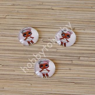 Кабошон Куколка -21, 25 мм (стекло) 1шт.