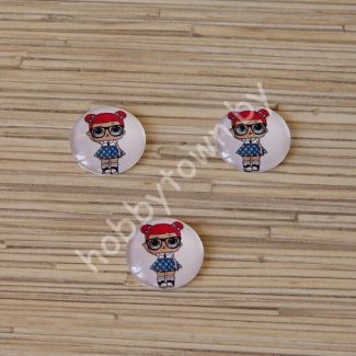 Кабошон Куколка -22, 25 мм (стекло) 1шт.