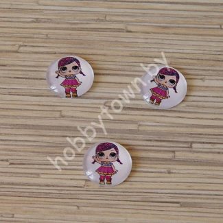 Кабошон Куколка -24, 25 мм (стекло) 1шт.