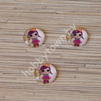 Кабошон Куколка -27, 25 мм (стекло) 1шт.