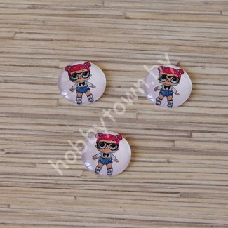 Кабошон Куколка -28, 25 мм (стекло) 1шт.