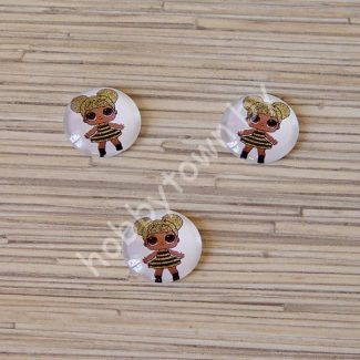 Кабошон Куколка -29, 25 мм (стекло) 1шт.