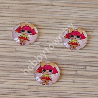 Кабошон Куколка -3, 25 мм (стекло) 1шт.