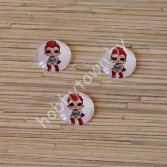 Кабошон Куколка -31, 25 мм (стекло) 1шт.