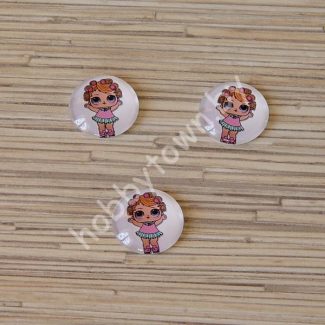 Кабошон Куколка -32, 25 мм (стекло) 1шт.