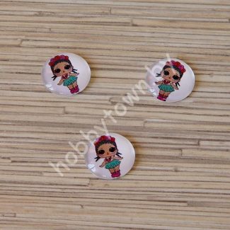 Кабошон Куколка -35, 25 мм (стекло) 1шт.