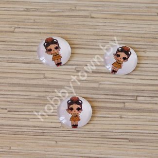 Кабошон Куколка -36, 25 мм (стекло) 1шт.