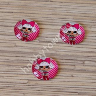 Кабошон Куколка -4, 25 мм (стекло) 1шт.