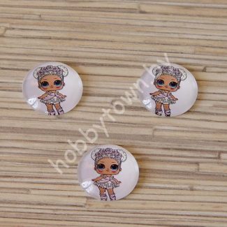 Кабошон Куколка -7, 25 мм (стекло) 1шт.