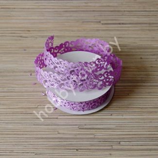 Лента декоративная "цветочный узор", 20 мм, (цв. сиреневый) отрез 1м
