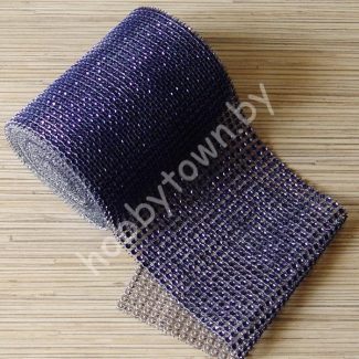 Лента имитация страз, ширина 12 см/25 см (цв. тёмно-синий)