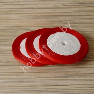 Лента репсовая 0,6 см (цв.красный 26)