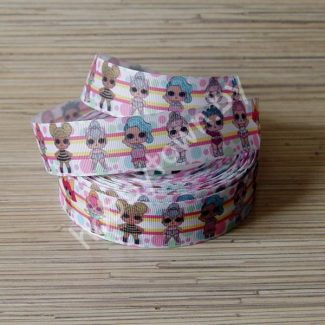 Лента репсовая 25мм "Куколки -1" 1м