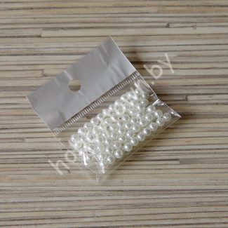 Бусины пластиковые под жемчуг 4 мм (цв.молочный), 100 шт.