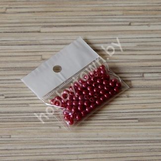 Бусины пластиковые под жемчуг 4 мм (цв.т-терракотовый), 100 шт.