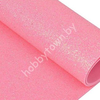Фоамиран глиттерный 20x30 см (2мм) светло-розовый перламутровый