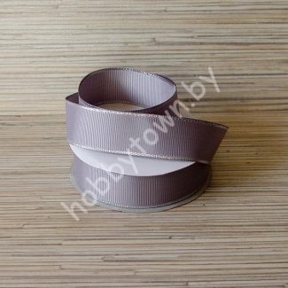 Лента репсовая 25мм (цв. серый с люрексом серебро) 1м