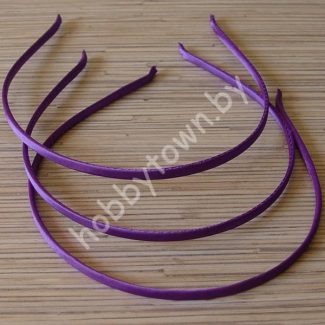 Ободок для волос металл+ткань 0,5 см (цв. т-фиолетовый) 1 шт.
