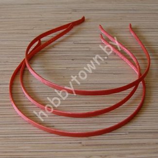 Ободок для волос металл+ткань 0,5 см (цв.коралловый) 1 шт.