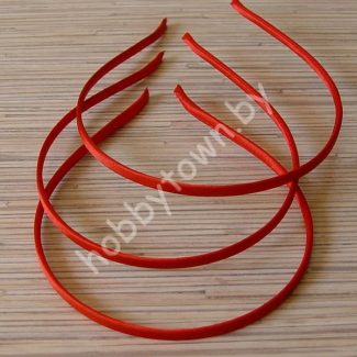 Ободок для волос металл+ткань 0,5 см (цв.красный) 1 шт.