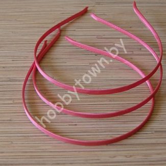 Ободок для волос металл+ткань 0,5 см (цв.розовый) 1 шт.
