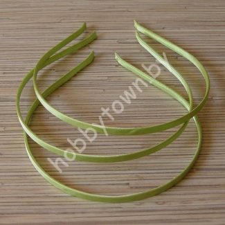 Ободок для волос металл+ткань 0,5 см (цв.салатовый) 1 шт.