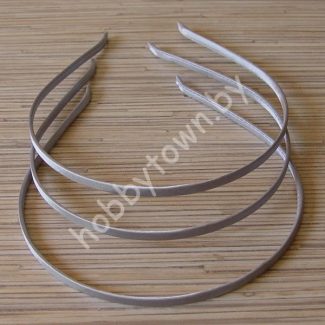 Ободок для волос металл+ткань 0,5 см (цв.серый) 1 шт.