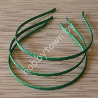Ободок для волос металл+ткань 0,5 см (цв.зелёный) 1 шт.