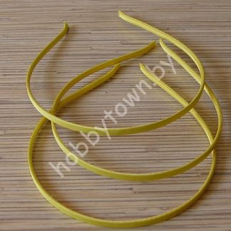 Ободок для волос металл+ткань 0,5 см (цв.жёлтый) 1 шт.