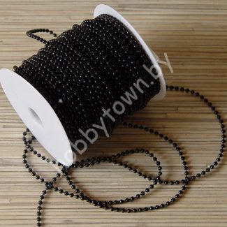 Бусины 3 мм на нитке под жемчуг (цв. чёрный) 1 метр