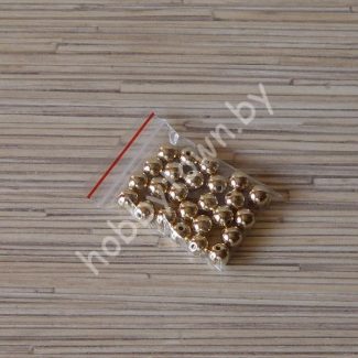 Бусины круглые под жемчуг 8 мм (цв.золото) 25 шт.