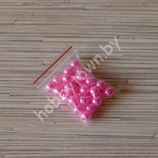 Бусины пластиковые под жемчуг 8 мм (цв. розовый) 30 шт.