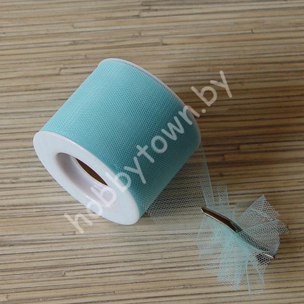 Фатин средней жёсткости, ширина 5 см (цв. бирюзовый) 1 метр