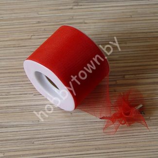 Фатин средней жёсткости, ширина 5 см (цв. красный) 1 метр