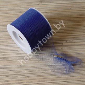 Фатин средней жёсткости, ширина 5 см (цв. синий) 1 метр