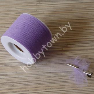 Фатин средней жёсткости, ширина 5 см (цв. сиреневая пудра) 1 метр