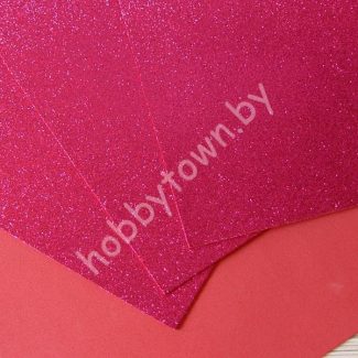 Фоамиран глиттерный 2мм 20x30 см (цв. малиновый) 1 шт.